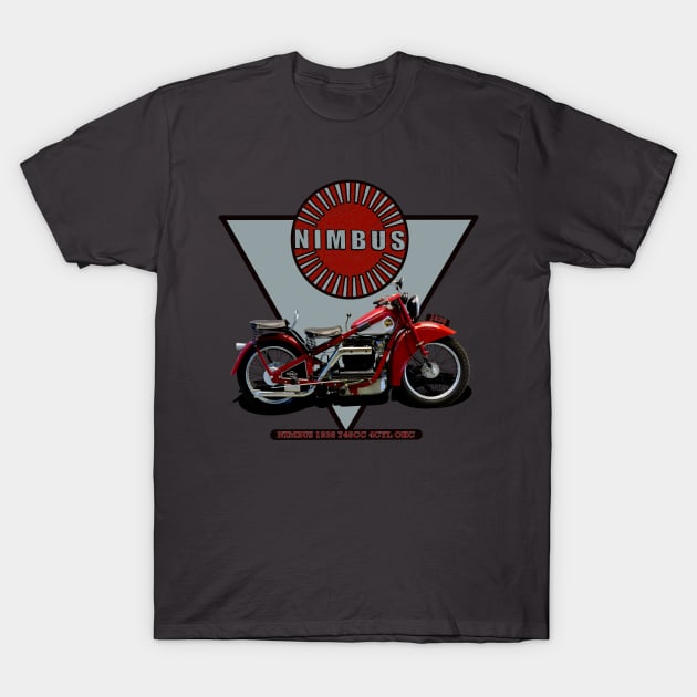 1936 Nimbus Motorcycle 750 cc 4CYL OHC T-Shirt by MotorManiac